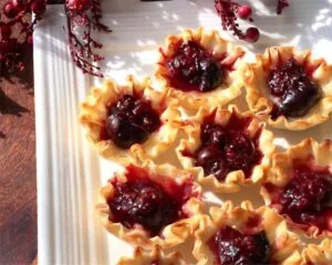 Brie and Dark Cherry Phyllo Bites